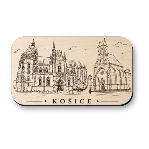 Dřevěná magnetka Košice - Dóm svaté Alžběty a historické centrum