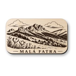 Dřevěná magnetka Malá Fatra - horská krajina Slovenska