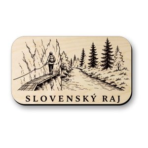 Dřevěná magnetka Slovenský ráj - turistická rokle a stezka