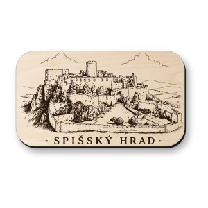Dřevěná magnetka Spišský hrad - historická dominanta Slovenska