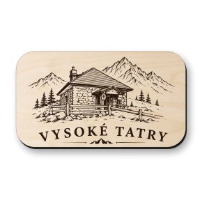 Dřevěná magnetka Rainerova chata - Vysoké Tatry