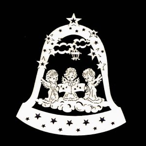Vánoční ozdoba - Zvonek andělíčci 9 cm