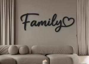 Dřevěný nápis na zeď – Family