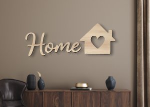 Dřevěný nápis na zeď – Home