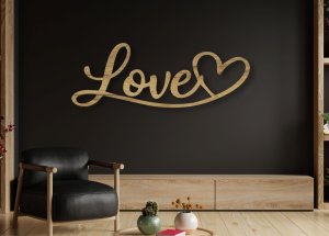 Dřevěný nápis na zeď – Love