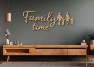 Dřevěný nápis na zeď – Family time