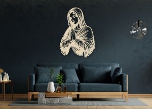 Dřevěný obraz na zeď - Panna Maria v modlitbě