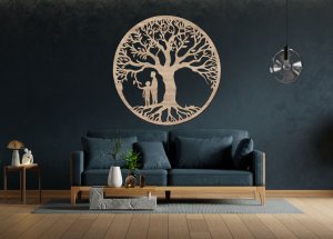 Dřevěný strom života - Rodinný motiv