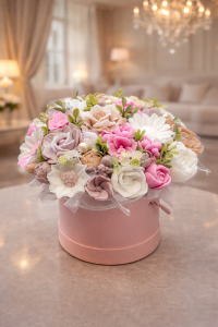 Mýdlová kytice v dárkovém boxu