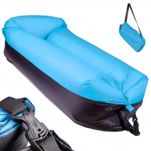 Samonafukovací lehátko Lazy Bag - černo - modré 185 x 70 cm
