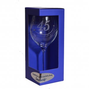 Výroční sklenička na víno swarovski - K 45. narozeninám
