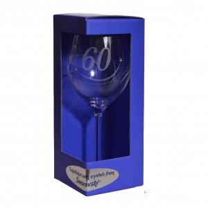Výroční sklenička na víno swarovski - K 60. narozeninám