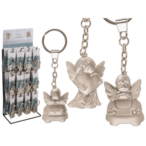 Kovový přívěsek na klíče – Anděl na aute