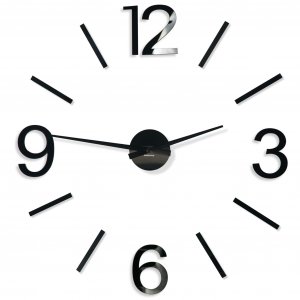 Velké samolepící hodiny na stěnu 100 - 130 cm černé