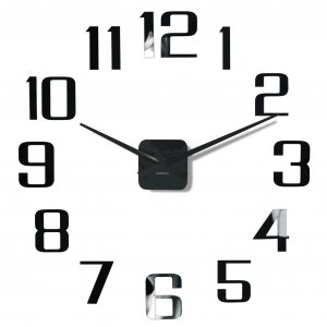 Nástěnné samolepící hodiny černé  100 - 130 cm