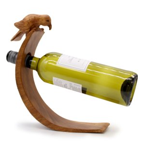 Dřevěný stojan na víno - Pták