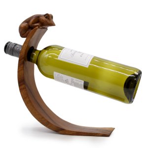 Dřevěný stojan na víno - Žába