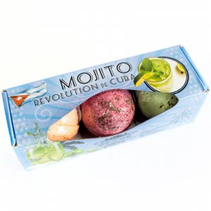Sada 3 perlivých koupelových bomb -Mojito