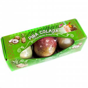 Sada 3 perlivých koupelových bomb -Pině Colada