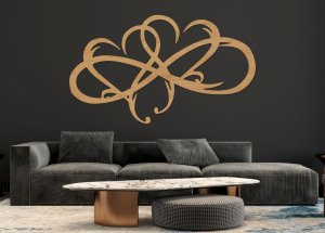 Dřevěný svatební obraz – Propletená srdce lásky