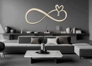 Dřevěný svatební obraz – Nekonečno s kapkou lásky