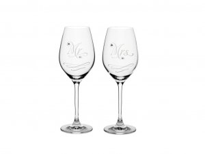Swarovski sklenice na víno Mr & Mrs 360 ml
