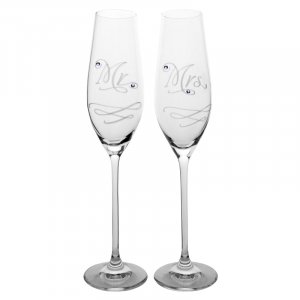 Swarovski sklenice na šampaňské Mr & Mrs