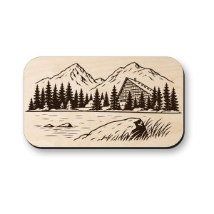 Dřevěná magnetka Štrbské pleso - dřevěný suvenýr Tatry