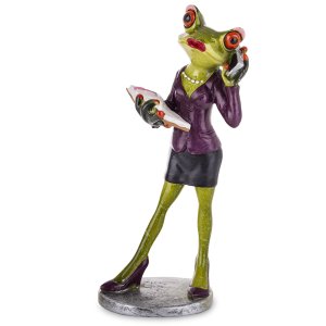 Keramická žabka – učitelka / business lady