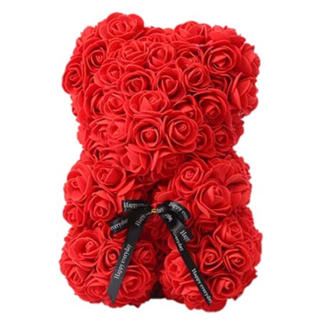 Medvídek z růží - červený 22 cm