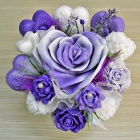 Mýdlová kytice - fialovo - bílá