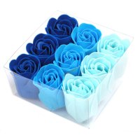 Sada 9 Mydlových Květů -Svatební modré