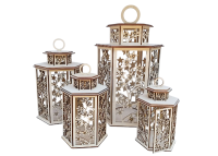 Dřevěná lucerna - Květy