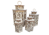 Soví dřevěný lampáš