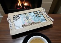 Vánoční dřevěná obálka na peníze – Veselé Vánoce