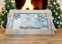 Vánoční dřevěná obálka na peníze – Veselé Vánoce