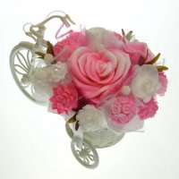 Mýdlová kytice kolo - růžovo bílá