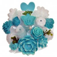 Mýdlová kytice - modro, bílá
