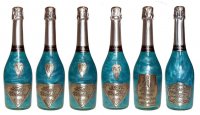 Perlové šampaňské GHOST modré - Happy Birthday