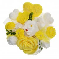Mýdlová kytice -žluto - bílá