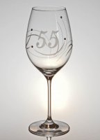 Výroční sklenička na víno swarovski - K 55. narozeninám