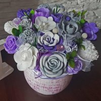 Originální mýdlová kytice - fialová