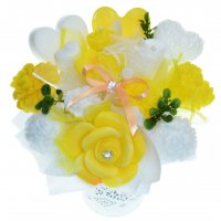 Mýdlová kytice - žluto - bílá