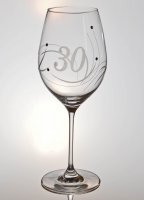 Výroční sklenička na víno swarovski - K 30. narodeninám