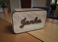 Dřevěná 3D pokladnička se jménem nebo nápisem