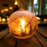 Skleněná koule na svíčku na stojanu