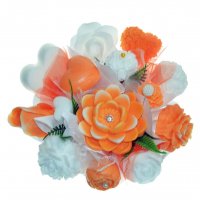 Mýdlová kytice - oranžovo - bílá