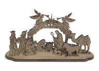 Dřevěný vyřezávaný betlém – elegantní vánoční dekorace