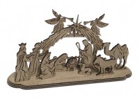 Dřevěný vyřezávaný betlém – elegantní vánoční dekorace