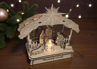 Dřevěný vyřezávaný betlém – Se stříškou